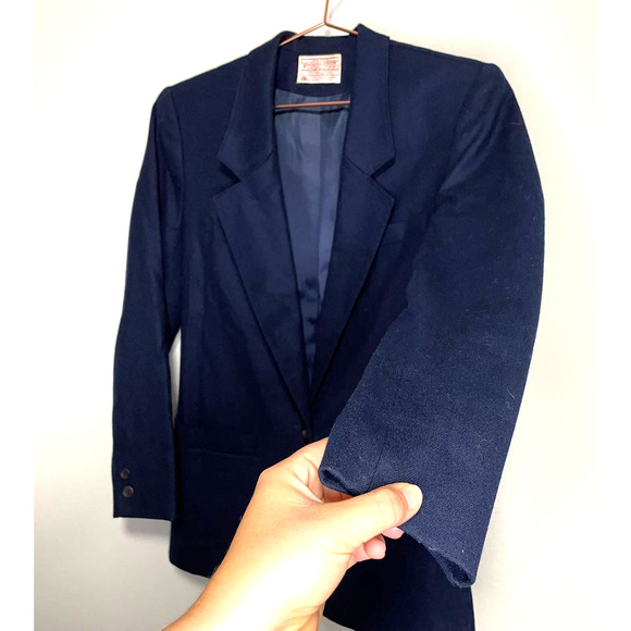 Vintage Pendleton Navy Wool Classic Blazer Jacket with Button Detail size 10 - Picture 5 of 8